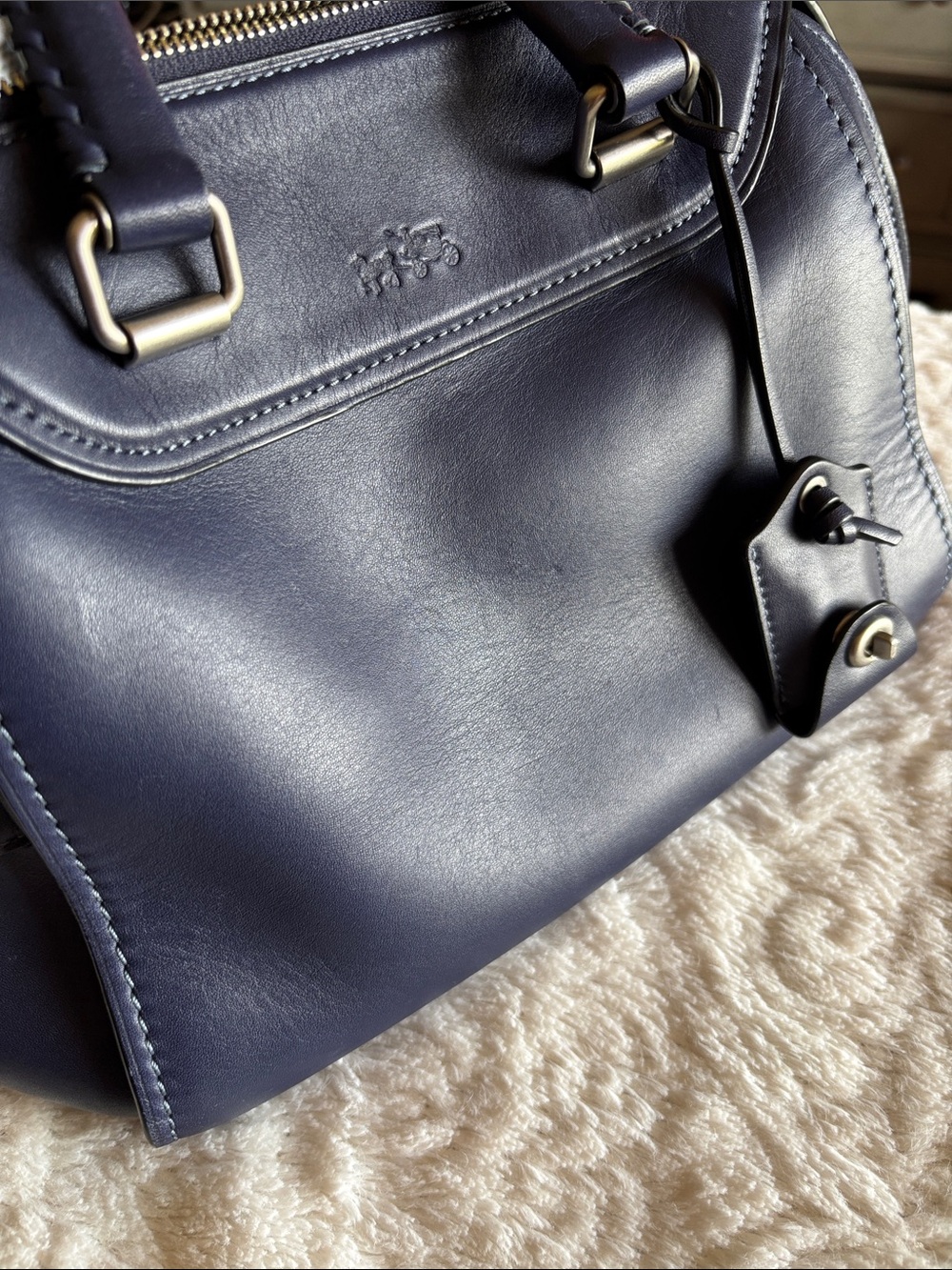 Coach Ace Satchel in Navy/Silver - Picture 16 of 16